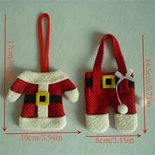 6pcs Christmas Santa Suit Canvas Cutlery Holder Set - Festive Tableware Organizer With Silverware Bag Decorations - Holiday Home Kitchen Table Decorations For Christmas Party,Home Decor,Kitchen Decor Decor,Room Decor,Christmas Decor,Party Decor,Decorative Crafts,Desk Ornaments,Table Decorative Ornaments,Party Gift Decorations,Christmas Decorations,Christmas Gift.