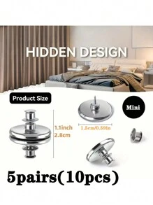 1 对/3 对/5 对/10 对 迷你窗帘磁性夹磁铁遮光窗帘杆夹可拆卸金属系带