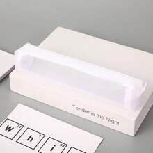 1pc/2pcs/3pcs Minimalist Transparent Mesh Pencil Case, Student Exam Supply Pouch, Mini Square Storage Bag Back To School, Back To School, School Supplies, Pencil Pouch, School Bag,Stationery - Black - View 5