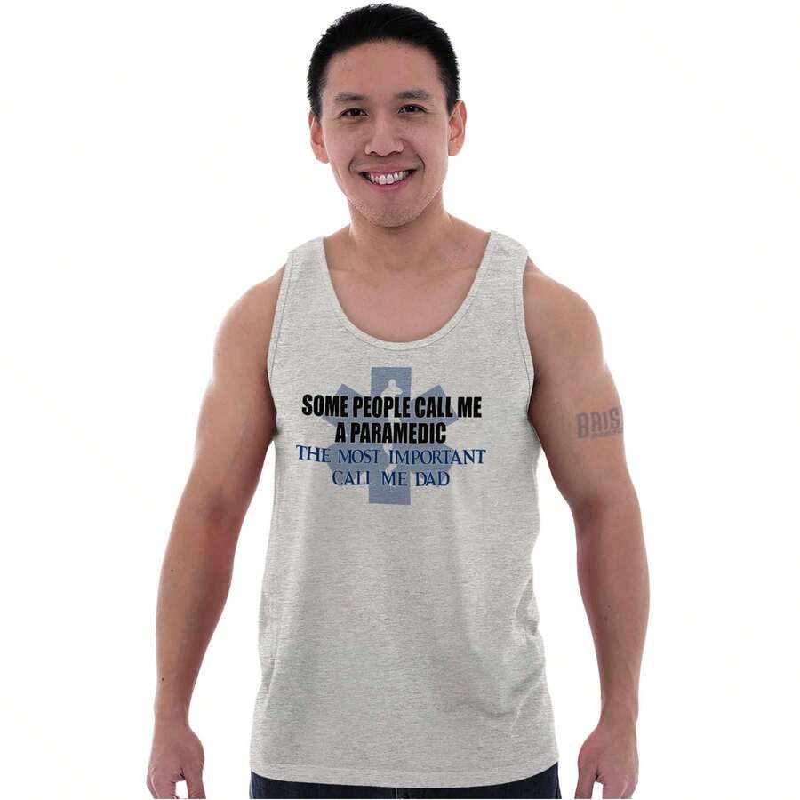Paramedic Father People Call Me Dad Tank Top Sleeveless Tee Men - Sport Grey - View 1