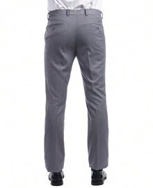 Mens Skinny Fit Solid Open Bottom Dress Pants - 灰色 - 查看 4