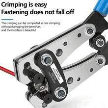 1入組HX-50B銅管端子壓接工具，多功能大尺寸快速省力手動電氣壓接鉗，具備各種6-50mm² / AWG10-0規格，長柄省力鉗適用於電池纜線端部壓接，電路安裝，通訊，運輸，維護和修理，造船和航空制造等行業，也被稱為壓接鉗，鉗子，電氣工具，液壓鉗，壓接工具 - 藍色 - 查看 9