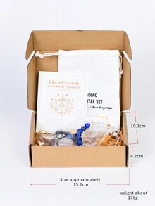 12 件不对称抛光宝石十二生肖标志饰品，水晶矿物圣诞礼品套装 - 十二星座 - 查看 7