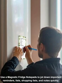 1 件冰箱用磁性记事本、冰箱用购物清单磁性垫、冰箱用水果设计磁性购物清单垫、全背面磁性购物清单、每本记事本 60 张