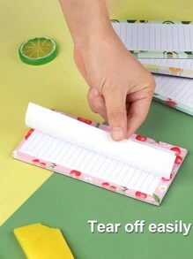 1 件冰箱用磁性记事本、冰箱用购物清单磁性垫、冰箱用水果设计磁性购物清单垫、全背面磁性购物清单、每本记事本 60 张