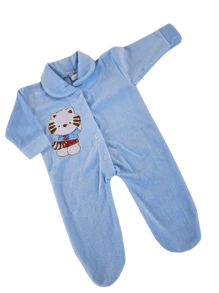 KIT WITH 3 PLUSH BABY OVERALLS - SMALL MODEL - Màu xanh lam - Xem 7