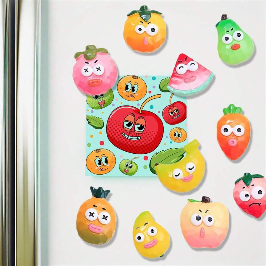 9 cái/bộ nam châm tủ lạnh hình trái cây hoạt hình dễ thương theo phong cách INS DIY trang trí nhà bếp - Nhiều màu - Xem 1