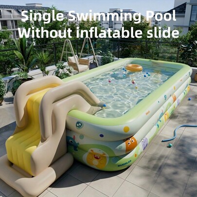 1PC Large Adult Family Inflatable Cartoon Monster Design Pool - Cross-Border Fun For Home Backyard - , Easy-Setup, Space-Saving, And Portable For Outdoor Summer Entertainment, Beach Essentials, Beach Accessories, Pool Float