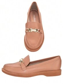 Moleca Shoe Women's Moccasin Buckle Sneaker 5666.109 - Màu be - Xem 5