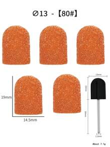 6 Stücke/Set hochwertige Schleifkappen mit Schwammrücken für Fußpflege, Maniküre Polieren & Hühneraugenentfernung - Gebrannte Orange - Übersicht 13