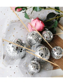 10 chiếc que cắm bánh hình quả cầu disco, phụ kiện trang trí bánh kem chủ đề disco thập niên 70, que cắm bánh kem chủ đề disco, thích hợp cho bánh kem theo chủ đề, tiệc sinh nhật, trang trí bàn tiệc cưới (kèm que gỗ) - Nhiều màu - Xem 6