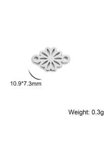 5 piezas/set Colgante minimalista y lindo de margarita hueca de acero inoxidable, manualidades DIY para pulsera, collar, pendientes