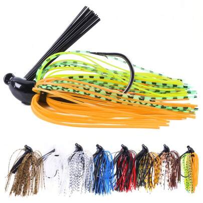 HENGJIA 1 st Fiskedrag 10G blyhuvud metallbete med gummikjol konstgjord wobbler Buzzbait Jigging lock spinnerbete fiskegrejer