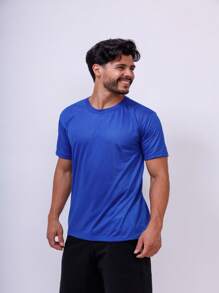 Kit With 5 Basic T-Shirts 100% Polyester - Royal Blue - Xanh đậm - Xem 2