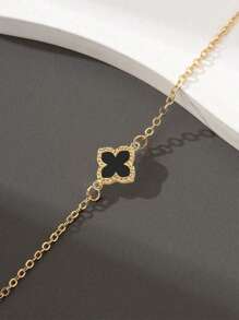 1 件优雅简约四叶草花朵手链，百搭珠宝礼物，适合女性、派对和日常佩戴情人节、妈妈、母亲、母亲节、礼物 - 單花手鍊 - 查看 9