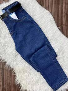 Women Jeans - Azul lavado oscuro - Ver 2