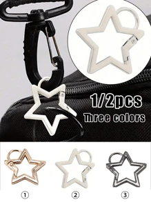 1/2 pièces Mousqueton en alliage de zinc en forme d'étoile, boucle à ressort, boucle de connexion décorative, pour porte-clés, boucle de décoration de sac à dos, pendentif etc. usage quotidien, très convient pour les étudiants, travailleurs et adolescents