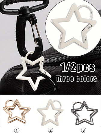 1/2 st, zinklegering stjärnformad karbinhake, fjäderspänne, dekorativt anslutningsspänne, för nyckelring, ryggsäcksdekorationsspänne, hängsmycke etc. Vardagsbruk, mycket lämplig för studenter, arbetare och tonåringar