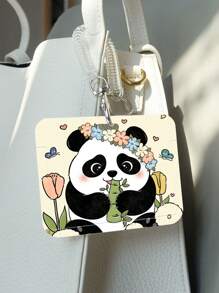 1PC Horizontal Card Holder Ins Creative Cartoon Student Campus Card Holder Spring String Retractable Stretchy String Lunch Card Bus Card Subway Card Work ID Card Holder