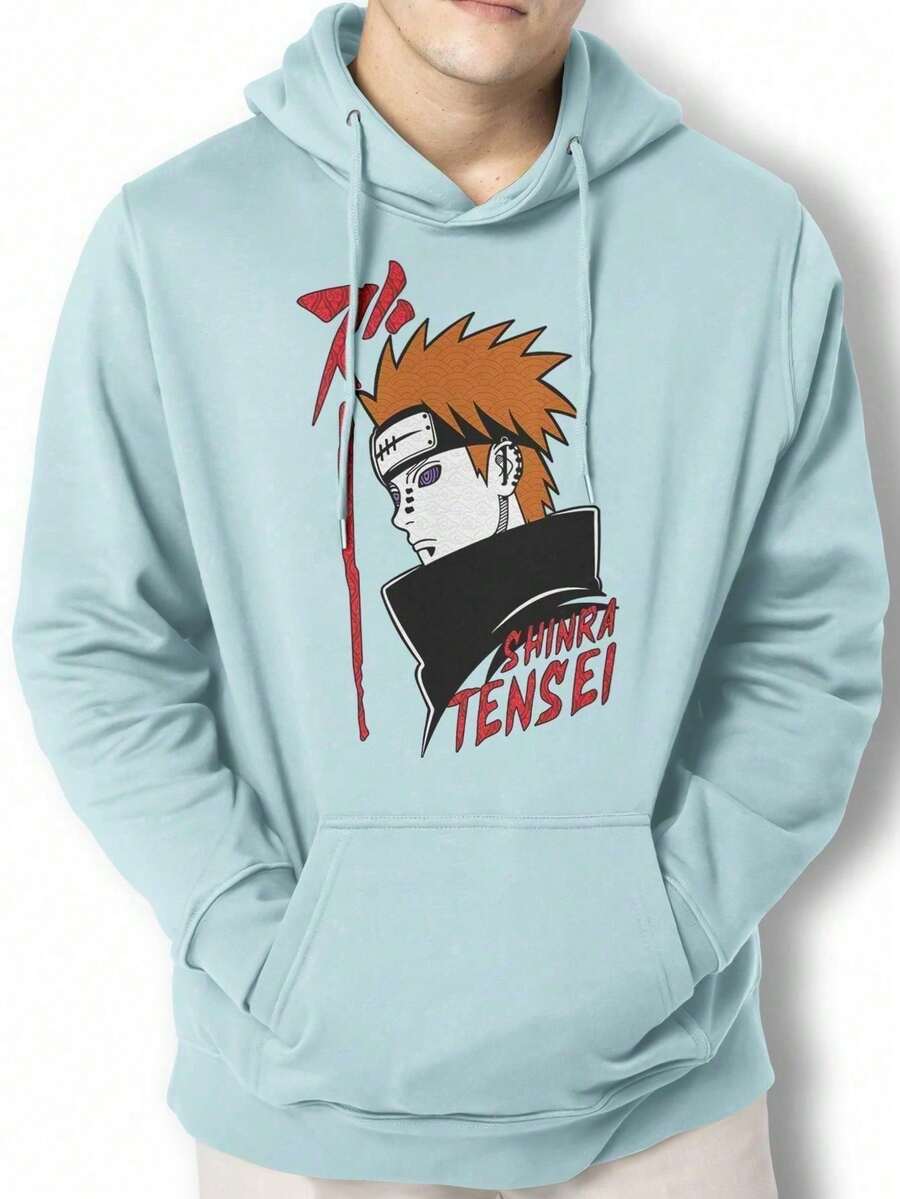 Sweatshirt Pain Shinra Tensei Kangaroo Blouse BPJ2 - 淺藍色 - 查看 1