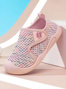 1 par de zapatos para bebé, zapatos para primeros pasos de niños y niñas pequeños, zapatillas transpirables y ligeras antideslizantes