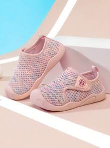 1 par de zapatos para bebé, zapatos para primeros pasos de niños y niñas pequeños, zapatillas transpirables y ligeras antideslizantes