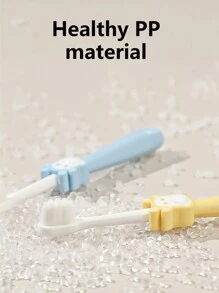 Set de 2 cepillos de dientes en forma de león para niños, cerdas suaves para uso en el hogar