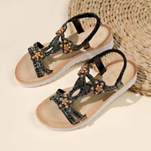 READYSALTED Women's Sandals Summer FashionOutdoor Shoes Women's BeachShoes, Wide, Thick Bottom Footwear Walking Shoes - Black - View 3