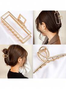 1pc/3PCS Metal Large Hair Claw Clips For Thick Heavy Hair, Big Non-Slip Hair Catch Barrette Jaw Clamp, Strong Hold Claw Barrettes For Long Hair, Fashion Hair Styling Accessories For Women Girls Y2k, School Stuff, College Fall Winter Hair Clip Hair Accessories For Women For Vacation Outfits Woman