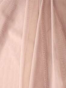 1pc Sexy See-Through Lace Splicing Lingerie Dress, Including T-Back Panty For Home Use For Going Out - Pink - View 9