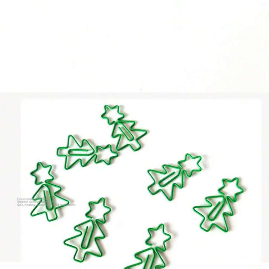 10pcs/20pcs/30pcs Metal Paper Clips Christmas Tree Bookmarks For Office
