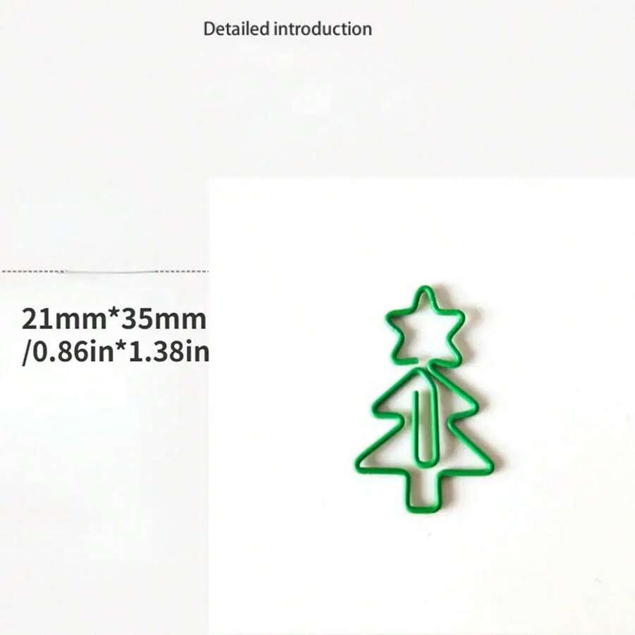 10pcs/20pcs/30pcs Metal Paper Clips Christmas Tree Bookmarks For Office