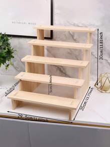 1 pièce Étagère d'affichage de bureau en bois à plusieurs niveaux, support de vitrine à étages pour figurines, parfums, produits de soins de la peau