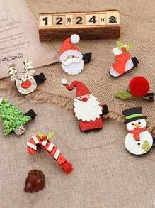 圣诞装饰 2 件圣诞组合发夹，可爱拍照装饰头饰，适合家庭节日聚会和派对礼物 - 彩色 - 查看 2