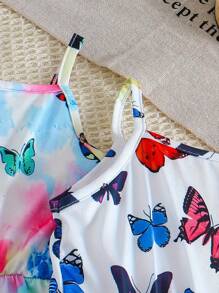 Tween Girl 3pcs/Set Stylish & Casual Allover Flowers/Dessert Cami For Spring & Summer - Multicolor - View 6