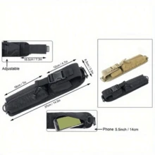 1 件战术 Molle 配件袋背包肩带包 - 卡其色 - 查看 6