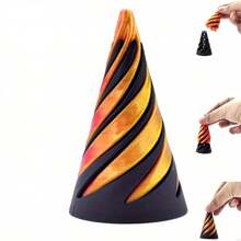 1pc Impossible Pyramid Passthrough Sculpture: 3D Printed Spiral Cone Toy, Mini Vortex Thread Illusion, Desktop Decor Souvenir Gift - Multicolor - View 1