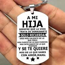 1 件西班牙不锈钢军用标签钥匙扣，生日、周年纪念、毕业礼物，适合儿子、女儿汽车配件包饰学校字母可爱哥特 Y2k - 銀色 - 查看 6