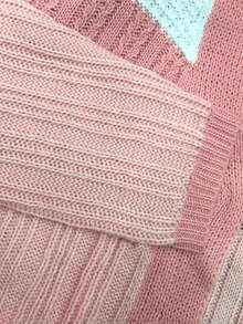 1. Suéter de lana con botones delanteros de talla grande
2. Suéter de punto de manga larga con bloque de color y cuello en V casual para mujer
3. Suéteres de punto de talla grande para mujer, otoño e invierno