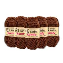 ESTAMBRE CHENILLE KOMFY ESTAMBRES KARINA PAQ 5 MADEJAS 100 GRS C/U (UN MISMO COLOR POR PAQUETE) 500 GRS. - 94 - Ver 1