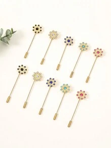 10 sztuk Moda Kobiety Dwuwarstwowy Kryształ Alfabet Szalik Pin Do Codziennego Noszenia Akcesoria Kobiety Broszka