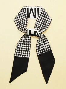 5 件装女士多用途格子、豹纹、花朵、花卉图案围巾，包包装饰带礼盒 - 时尚小丝巾优雅头巾、发带、头带非常适合装扮您的情人节 - 彩色 - 查看 23