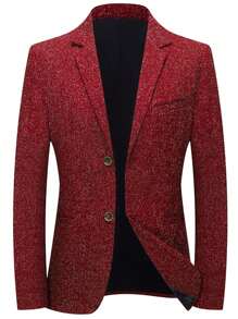 Áo Blazer Cổ Nhọn Nam - Đỏ - Xem 4