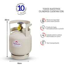 MINI CILINDRO PARA GAS LP 2KG PORTATIL FLAMINETA - Beis - Ver 2