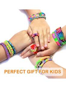 12730 Stück Gummi-Bänder Nachfüllset in 26 Farben mit 500 Clips, 6 Haken, Premium Armband-Herstellungs-Set zum Weben, DIY-Basteln, Geschenk für Sommer, Schule