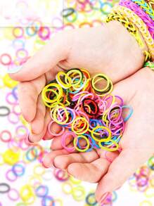 12730 Stück Gummi-Bänder Nachfüllset in 26 Farben mit 500 Clips, 6 Haken, Premium Armband-Herstellungs-Set zum Weben, DIY-Basteln, Geschenk für Sommer, Schule