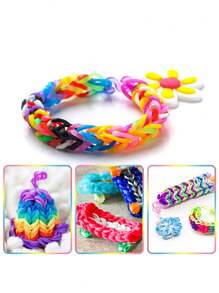 12730 Stück Gummi-Bänder Nachfüllset in 26 Farben mit 500 Clips, 6 Haken, Premium Armband-Herstellungs-Set zum Weben, DIY-Basteln, Geschenk für Sommer, Schule