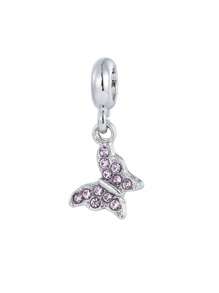 1 chiếc mặt dây chuyền đính đá thời trang đính trên giày cao gót, hình bướm, trăng lưỡi liềm, dép xăng đan bãi biển, sao biển, đồ uống, hoa hồng, vỏ sò, kẹo mút, bông tuyết, phụ kiện tự làm - Bạc - Xem 28