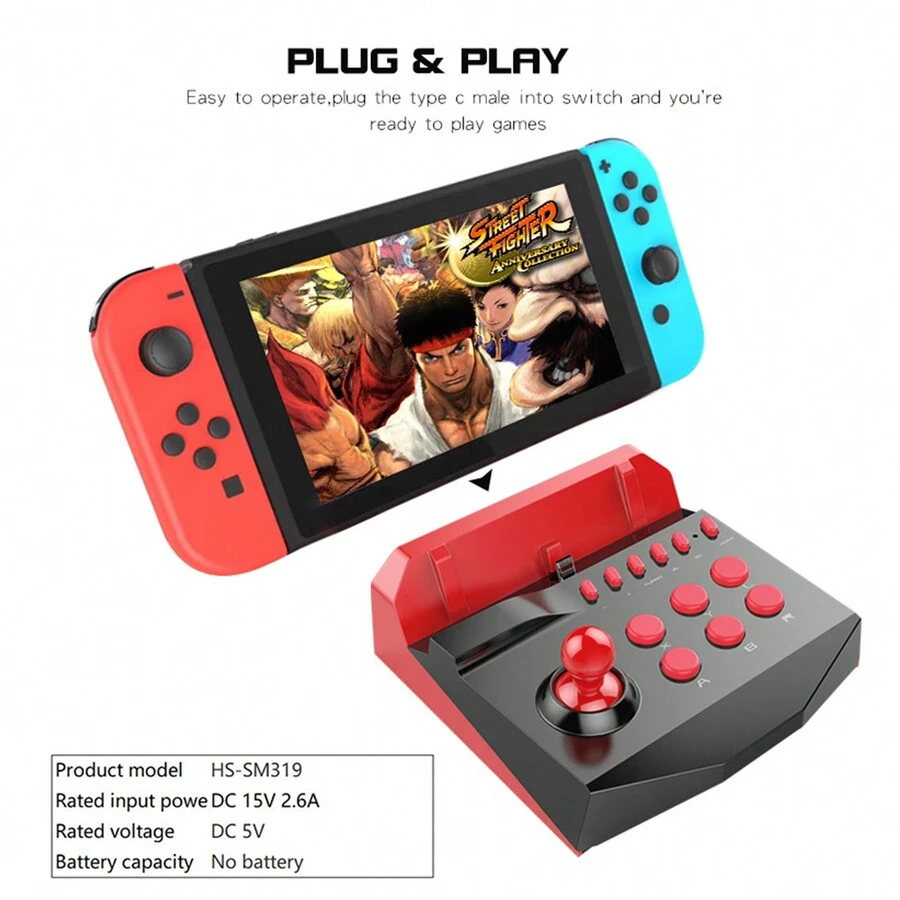 TOPWOLF Switch/Switch Oled/Switch Lite Arcade Game Joystick Cắm và chạy 13 nút chức năng Hỗ trợ TURBO Chức năng sạc tùy chọn Đặc biệt thích hợp cho các trò chơi chiến đấu - Cần điều khiển trò chơi điện tử - Xem 1
