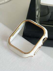 1 Piece Of Two-Color White Gold Hollow Watch Protective Case Compatible With Apple Watch 1/2/3/4/5/6/7/8/ - Multicolor - View 10